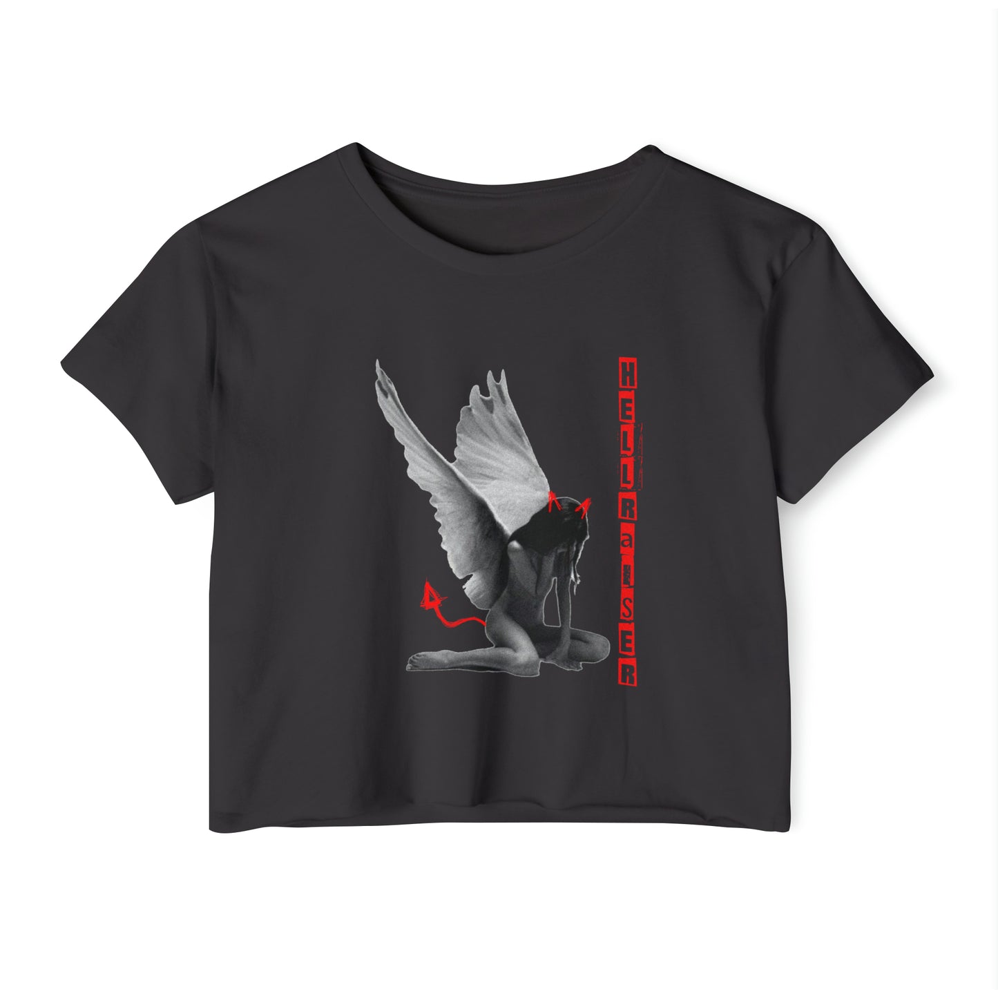 hellraiser raw hem crop top